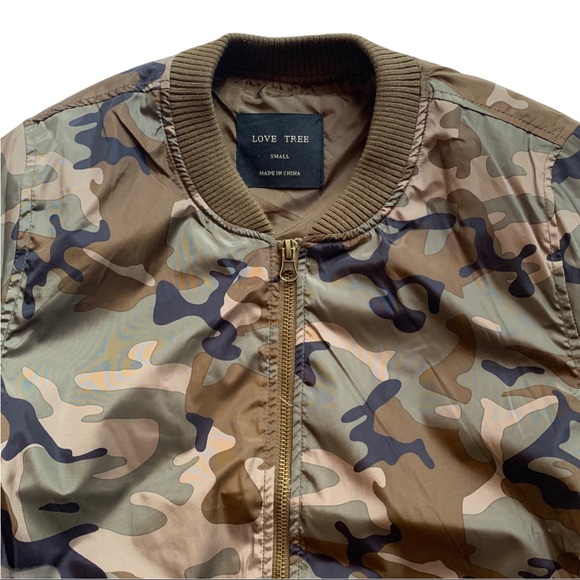 Forever21 Love Tree Camo Bomber Jacket - Picture 4 of 10